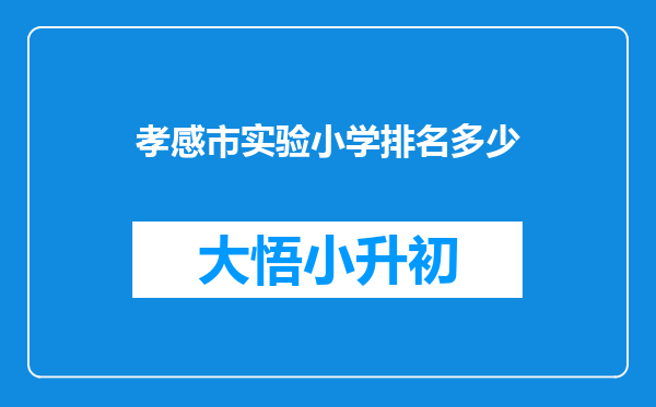 孝感市实验小学排名多少