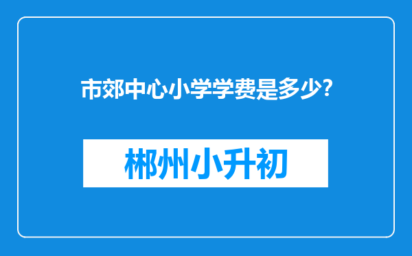 市郊中心小学学费是多少？