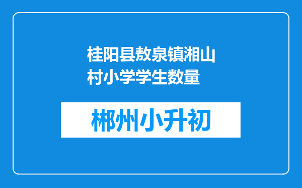 桂阳县敖泉镇湘山村小学学生数量