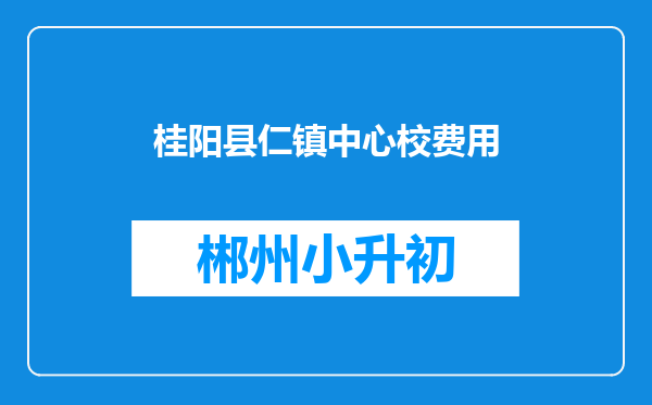 桂阳县仁镇中心校费用