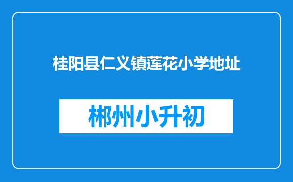 桂阳县仁义镇莲花小学地址