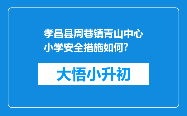 孝昌县周巷镇青山中心小学安全措施如何？