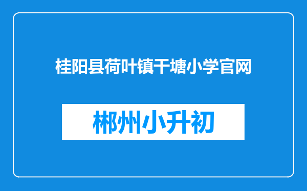 桂阳县荷叶镇干塘小学官网