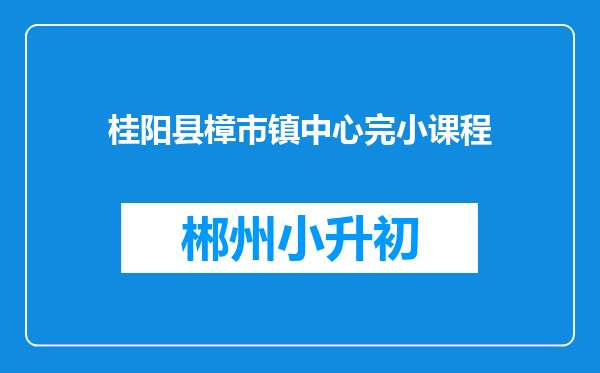 桂阳县樟市镇中心完小课程