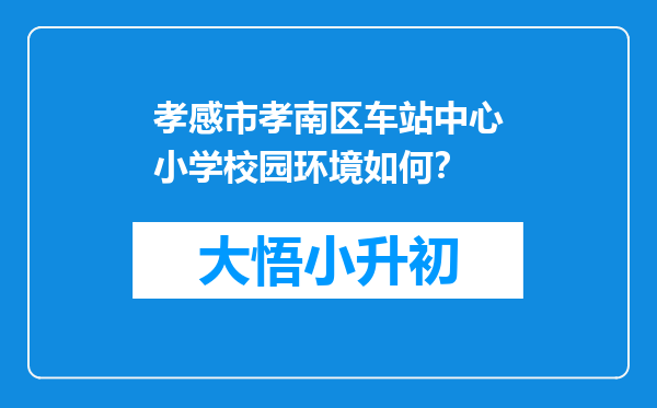 孝感市孝南区车站中心小学校园环境如何？