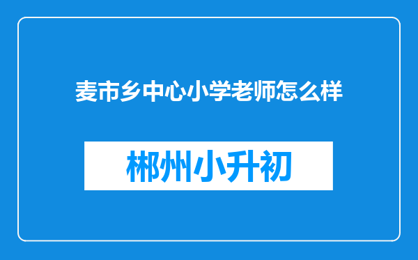 麦市乡中心小学老师怎么样