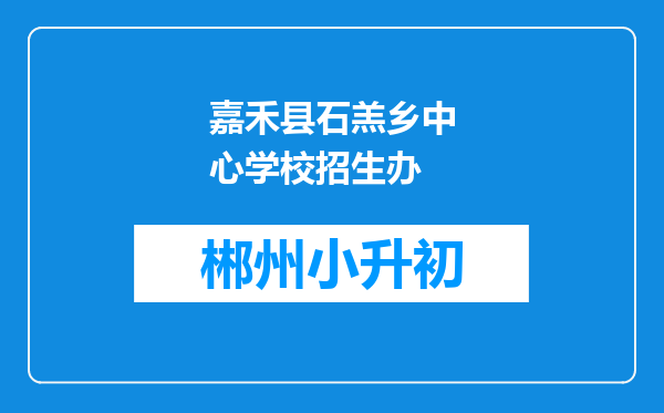 嘉禾县石羔乡中心学校招生办