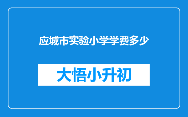 应城市实验小学学费多少