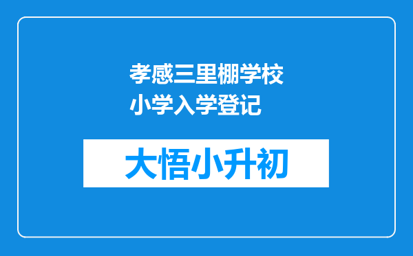 孝感三里棚学校小学入学登记