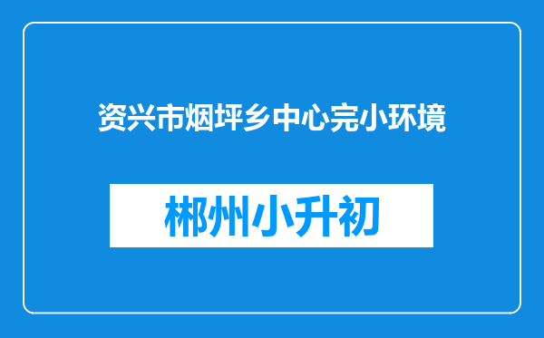 资兴市烟坪乡中心完小环境