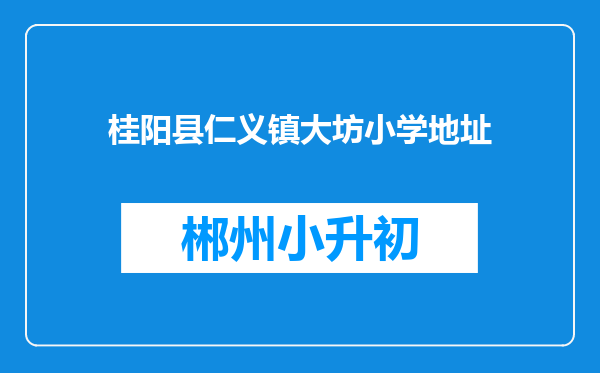 桂阳县仁义镇大坊小学地址