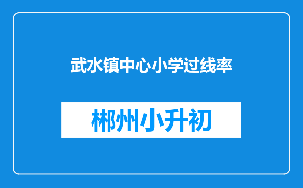 武水镇中心小学过线率