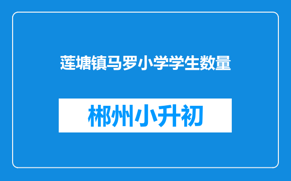 莲塘镇马罗小学学生数量