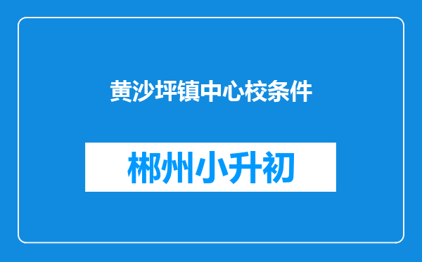 黄沙坪镇中心校条件