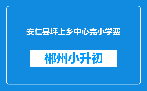 安仁县坪上乡中心完小学费