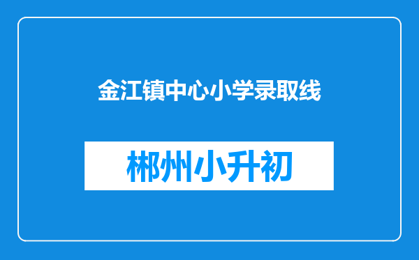 金江镇中心小学录取线