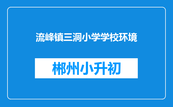 流峰镇三洞小学学校环境