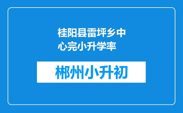 桂阳县雷坪乡中心完小升学率