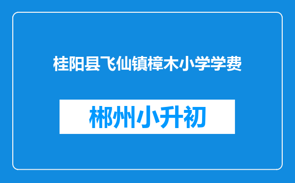 桂阳县飞仙镇樟木小学学费