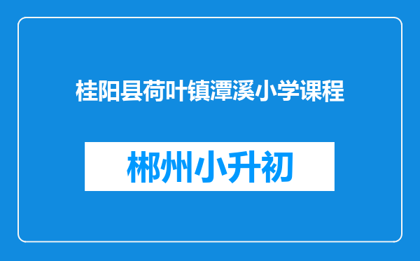 桂阳县荷叶镇潭溪小学课程