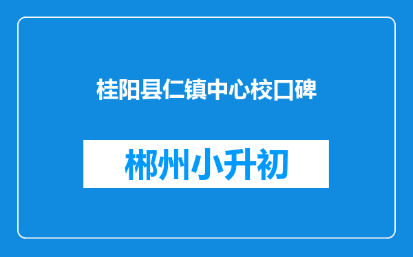 桂阳县仁镇中心校口碑