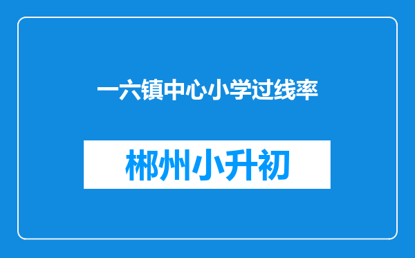 一六镇中心小学过线率