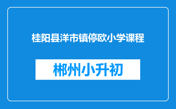 桂阳县洋市镇停欧小学课程