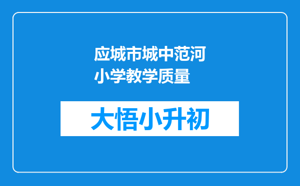 应城市城中范河小学教学质量