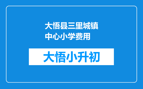 大悟县三里城镇中心小学费用