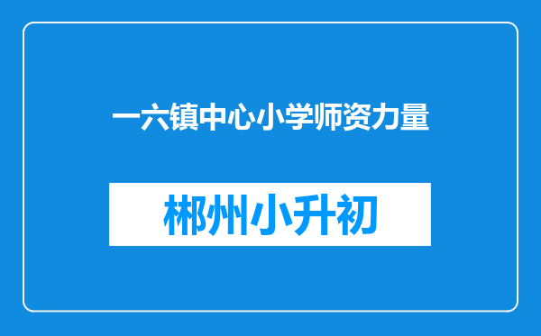 一六镇中心小学师资力量