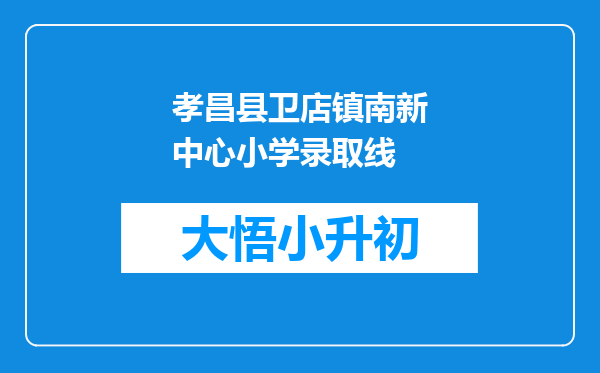 孝昌县卫店镇南新中心小学录取线