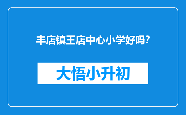 丰店镇王店中心小学好吗？