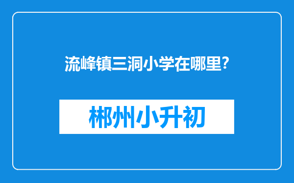 流峰镇三洞小学在哪里？