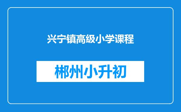 兴宁镇高级小学课程