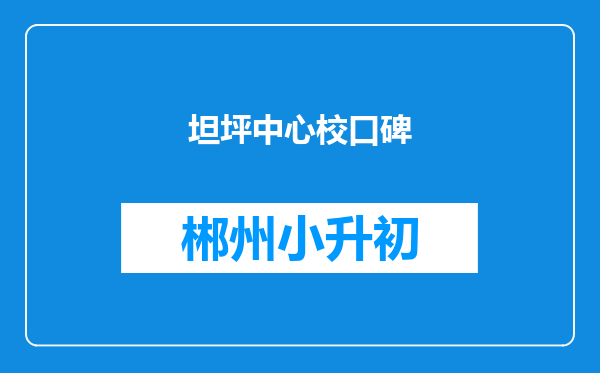 坦坪中心校口碑