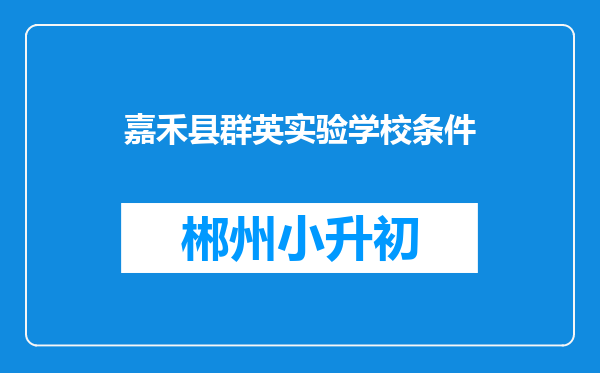 嘉禾县群英实验学校条件