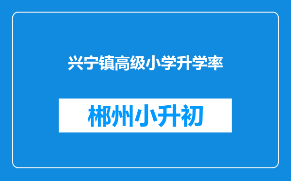 兴宁镇高级小学升学率