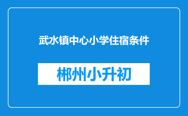 武水镇中心小学住宿条件