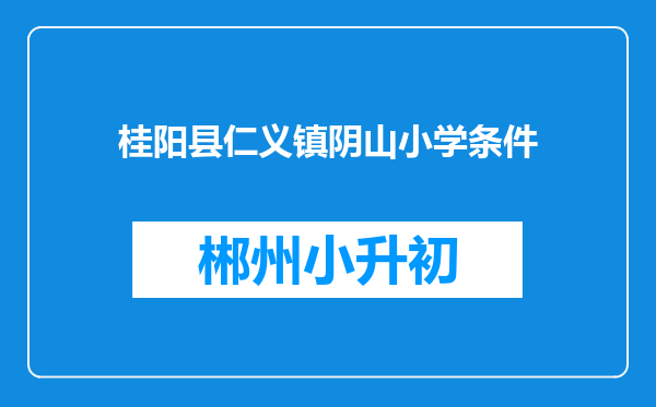 桂阳县仁义镇阴山小学条件