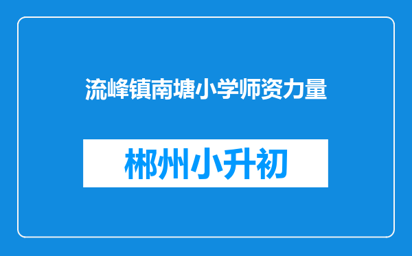 流峰镇南塘小学师资力量