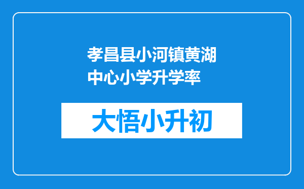 孝昌县小河镇黄湖中心小学升学率