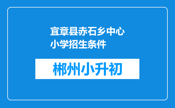 宜章县赤石乡中心小学招生条件