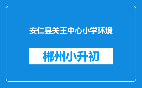 安仁县关王中心小学环境