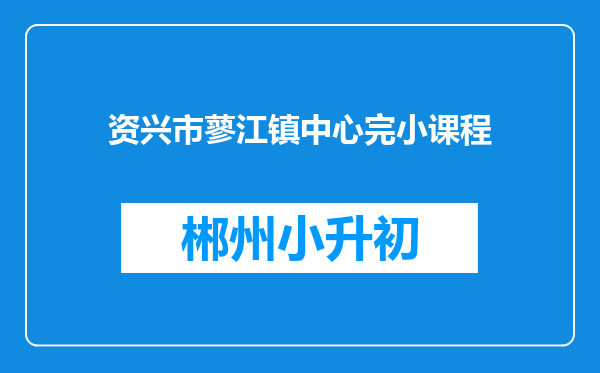 资兴市蓼江镇中心完小课程