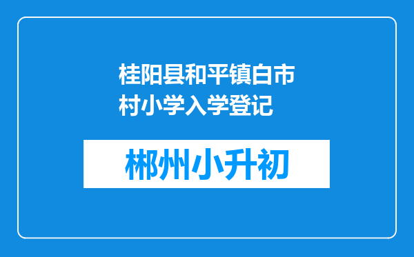 桂阳县和平镇白市村小学入学登记