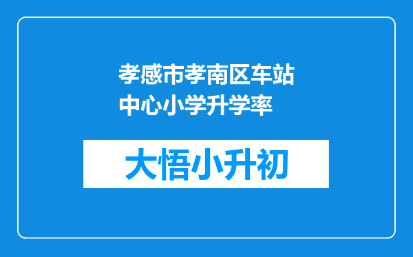 孝感市孝南区车站中心小学升学率