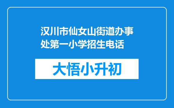 汉川市仙女山街道办事处第一小学招生电话