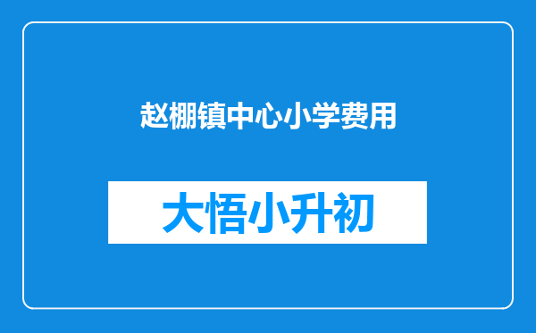 赵棚镇中心小学费用