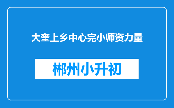 大奎上乡中心完小师资力量