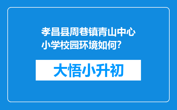 孝昌县周巷镇青山中心小学校园环境如何？